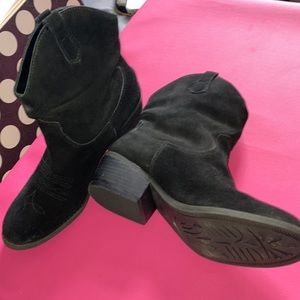White Mountain Suede Western Boots Black 8.5